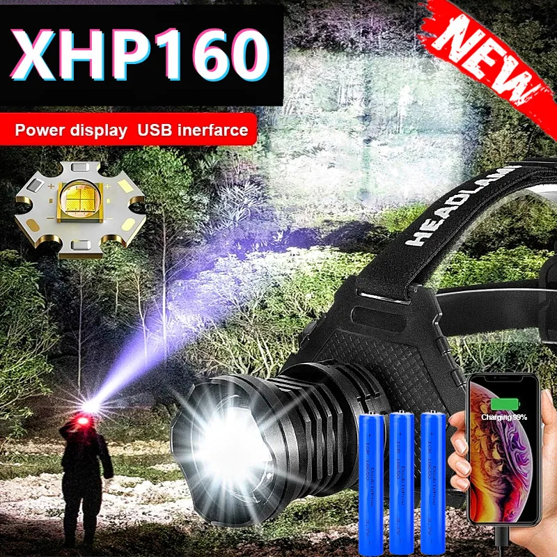750000 Lumen XHP160 LED Headlamp Flashlight USB Rechargeable Head Lamp 18650 Zoom Waterproof Head Torch XHP90.2 Portable lantern
750000 Lumen XHP160 LED Headlamp Flashlight USB Rechargeable Head Lamp 18650 Zoom Waterproof Head Torch XHP90.2 Portable lantern