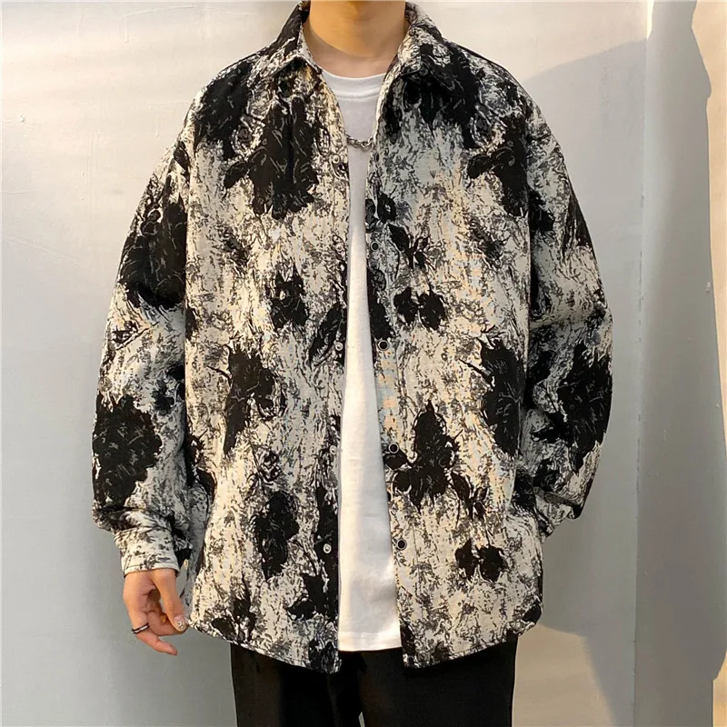 Tie-dyed long-sleeved shirt coat Men's autumn and winter Harajuku style versatile loose handsome shirt
Tie-dyed long-sleeved shirt coat Men's autumn and winter Harajuku style versatile loose handsome shirt