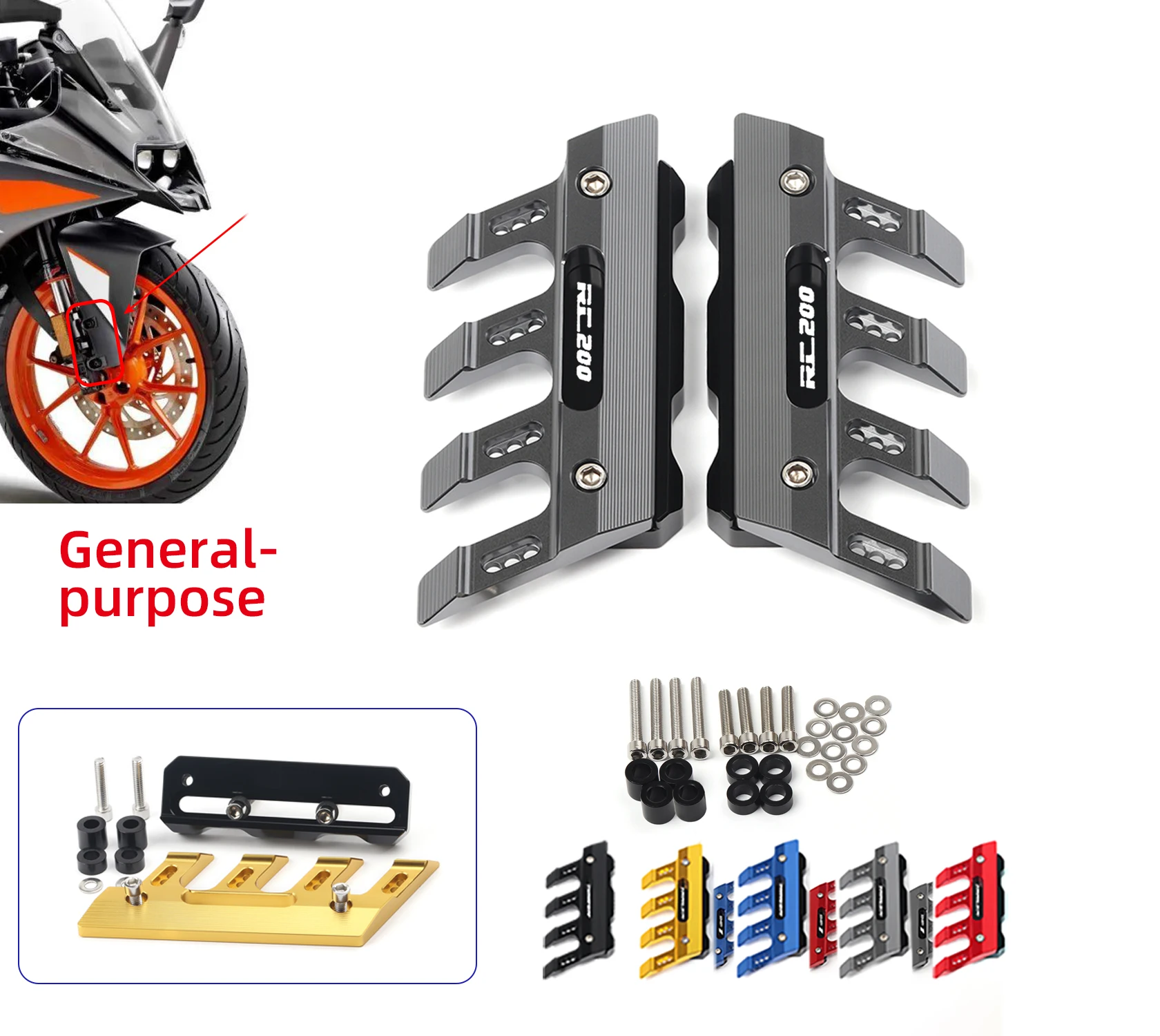 With Logo For KTM RC200 RC 200 Motorcycle CNC Accessories Mudguard Side Protection Block Front Fender Anti-Fall Slider
With Logo For KTM RC200 RC 200 Motorcycle CNC Accessories Mudguard Side Protection Block Front Fender Anti-Fall Slider