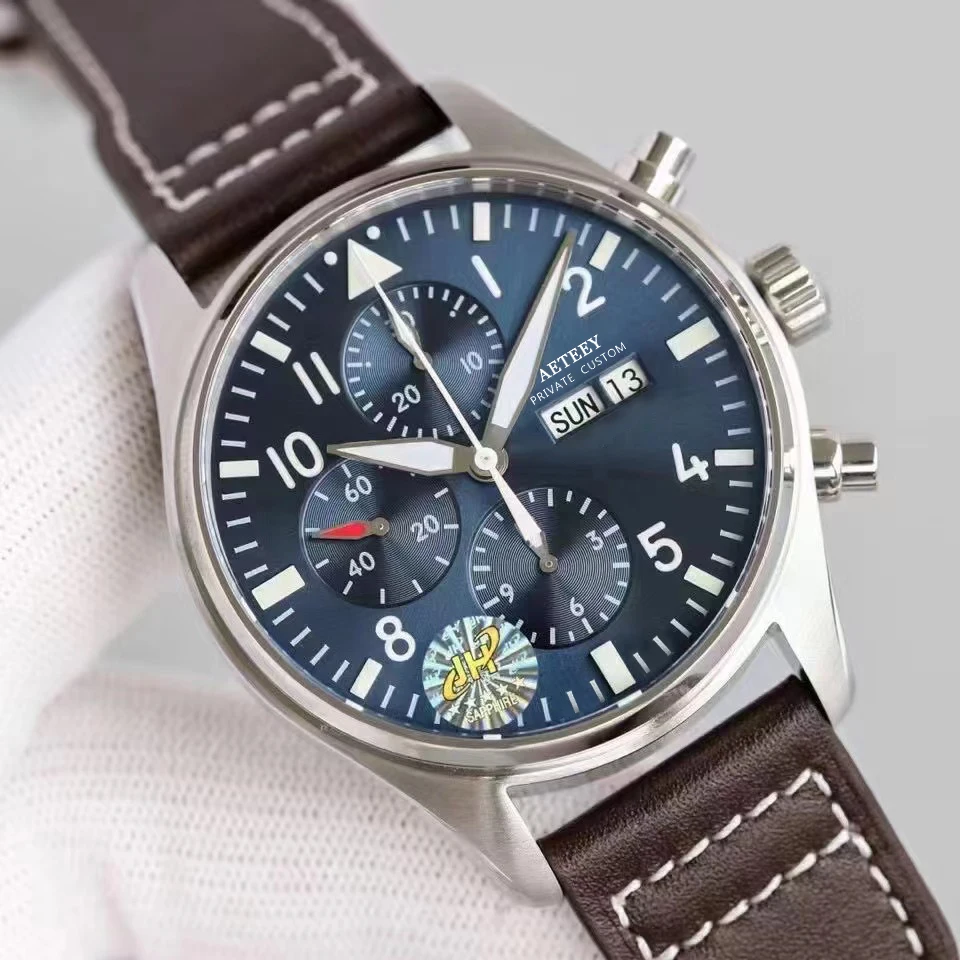 43mm High Quality Mens Automatic Mechanical Watch Brown Black Leather Pilots Stainless Steel Luminous Green Coffee
43mm High Quality Mens Automatic Mechanical Watch Brown Black Leather Pilots Stainless Steel Luminous Green Coffee