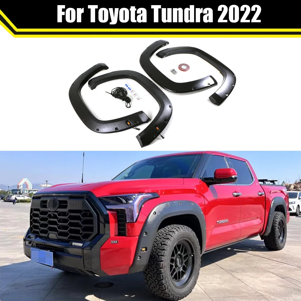 Car ABS Fender Flares Body Parts Mud Flap Splash Guard For Toyota Tundra 2022 Auto Parts Fender Flares Wheel eyebrow With Lights 
Car ABS Fender Flares Body Parts Mud Flap Splash Guard For Toyota Tundra 2022 Auto Parts Fender Flares Wheel eyebrow With Lights
