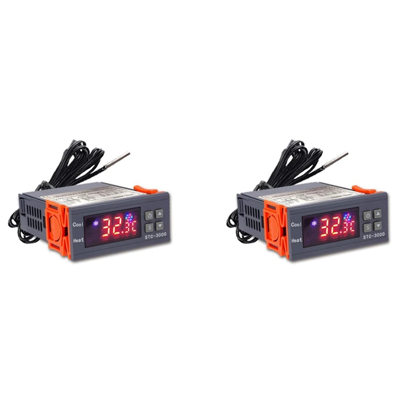 2X STC-3000 High Precision Digital Thermostat For Incubator Temperature Controller Thermoregulator Heating Cooling 220V
2X STC-3000 High Precision Digital Thermostat For Incubator Temperature Controller Thermoregulator Heating Cooling 220V