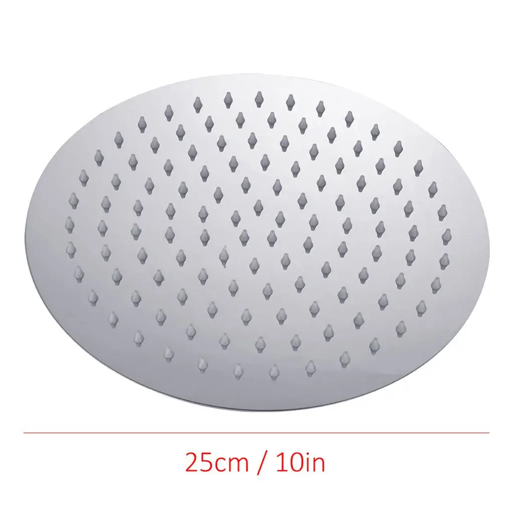 

Round Square Shower Head Ultra-thin large area 8 10 12 Chrome Stainless Steel Water Rainfall Overhead