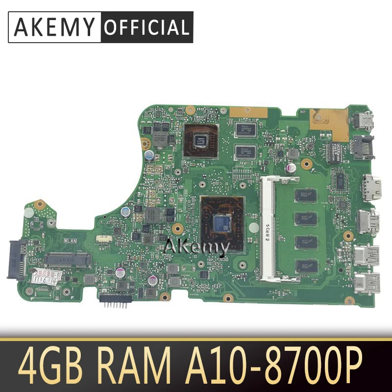 Akemy with A10-8700P 4GB RAM X555DG Laptop motherboard for ASUS X555DG A555D X555D X555Y X555YI Test original mainboard
Akemy with A10-8700P 4GB RAM X555DG Laptop motherboard for ASUS X555DG A555D X555D X555Y X555YI Test original mainboard