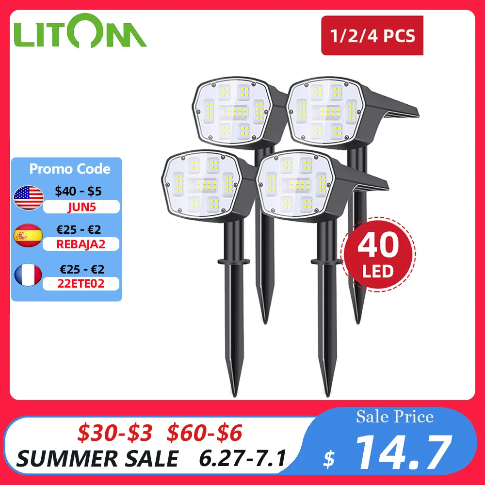 1/2/4 Pcs 40 LED Solar Landscape Spotlights Waterproof Solar Powered Wireless Outdoor Lawn Light for Yard Garden Driveway Porch
1/2/4 Pcs 40 LED Solar Landscape Spotlights Waterproof Solar Powered Wireless Outdoor Lawn Light for Yard Garden Driveway Porch