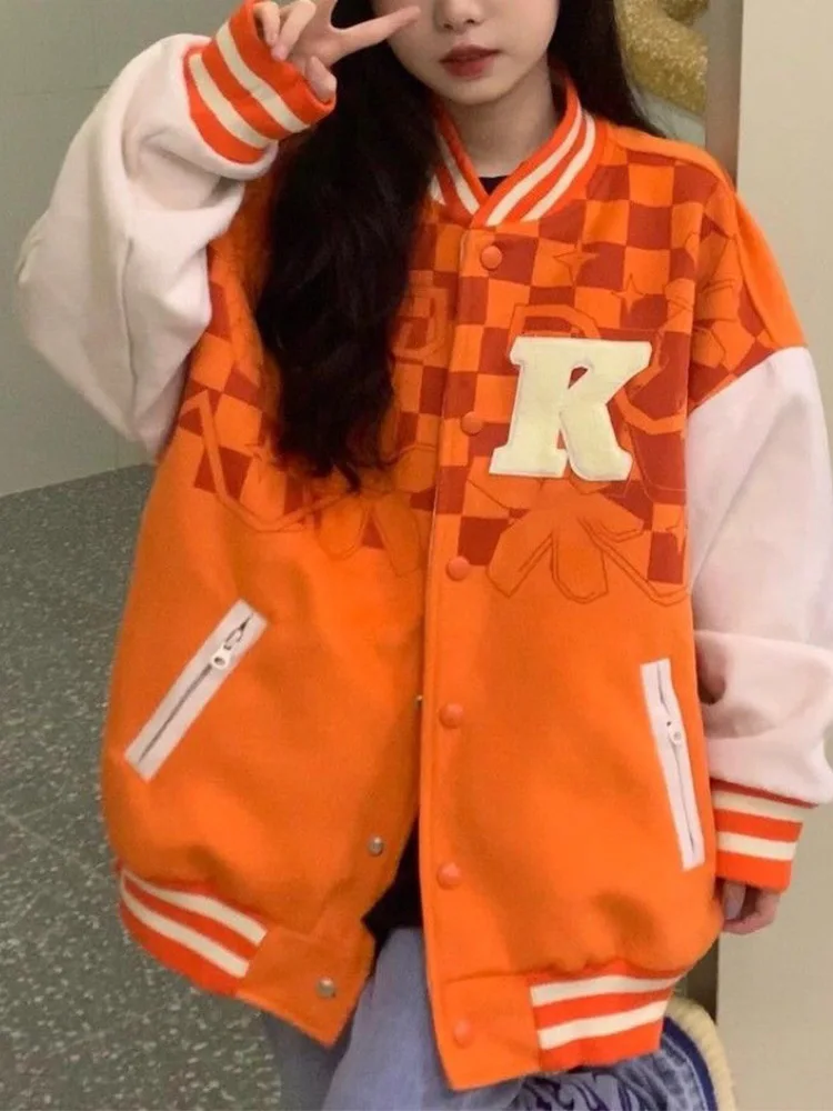 2022 Spring Women American Retro Letter Flocking Print Baseball Uniform Jacket Female Fashion Harajuku Hip Hop Jacket Streetwear
2022 Spring Women American Retro Letter Flocking Print Baseball Uniform Jacket Female Fashion Harajuku Hip Hop Jacket Streetwear