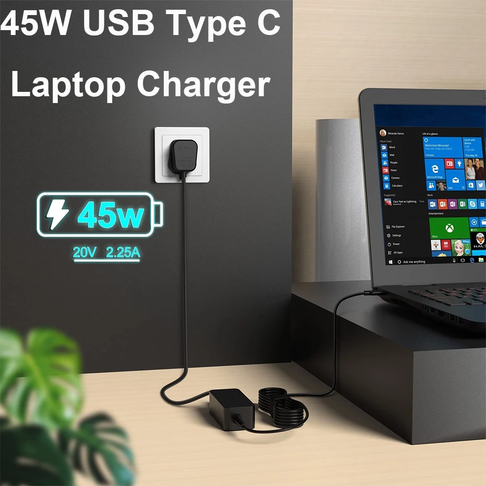 45W USB-C AC Adapter Laptop Charger for HP Chromebook X360 11-ae051wm 11-ae001tu 11-ae027nr Spectre x2 12 Power Supply Cord
45W USB-C AC Adapter Laptop Charger for HP Chromebook X360 11-ae051wm 11-ae001tu 11-ae027nr Spectre x2 12 Power Supply Cord