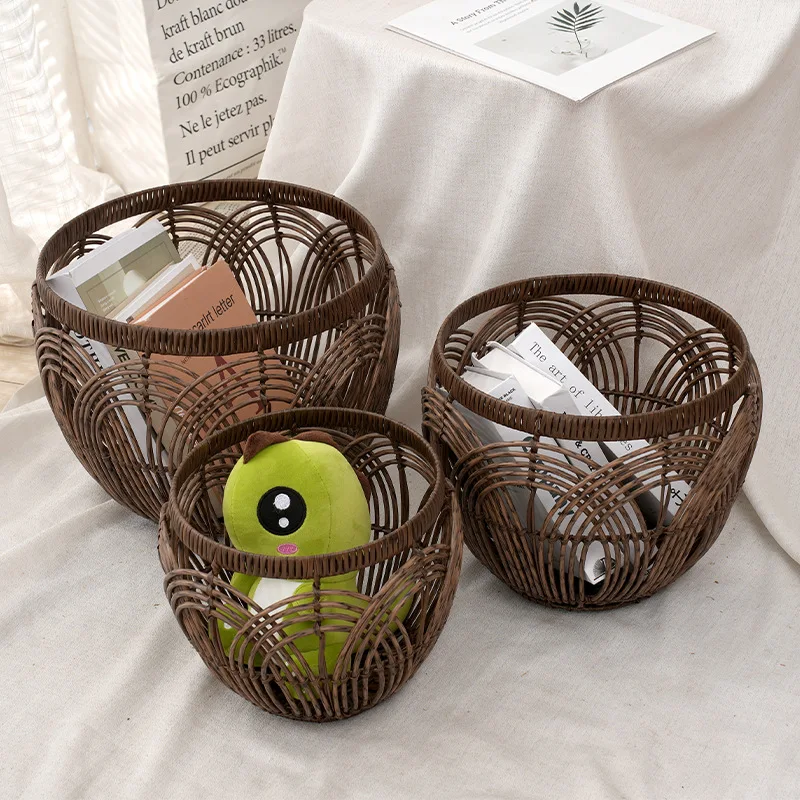 Plastic PP Tube Woven Storage Basket Creative Household Hollow Woven Storage Basket Fruit Vegetable Kitchen Storage Basket 
Plastic PP Tube Woven Storage Basket Creative Household Hollow Woven Storage Basket Fruit Vegetable Kitchen Storage Basket