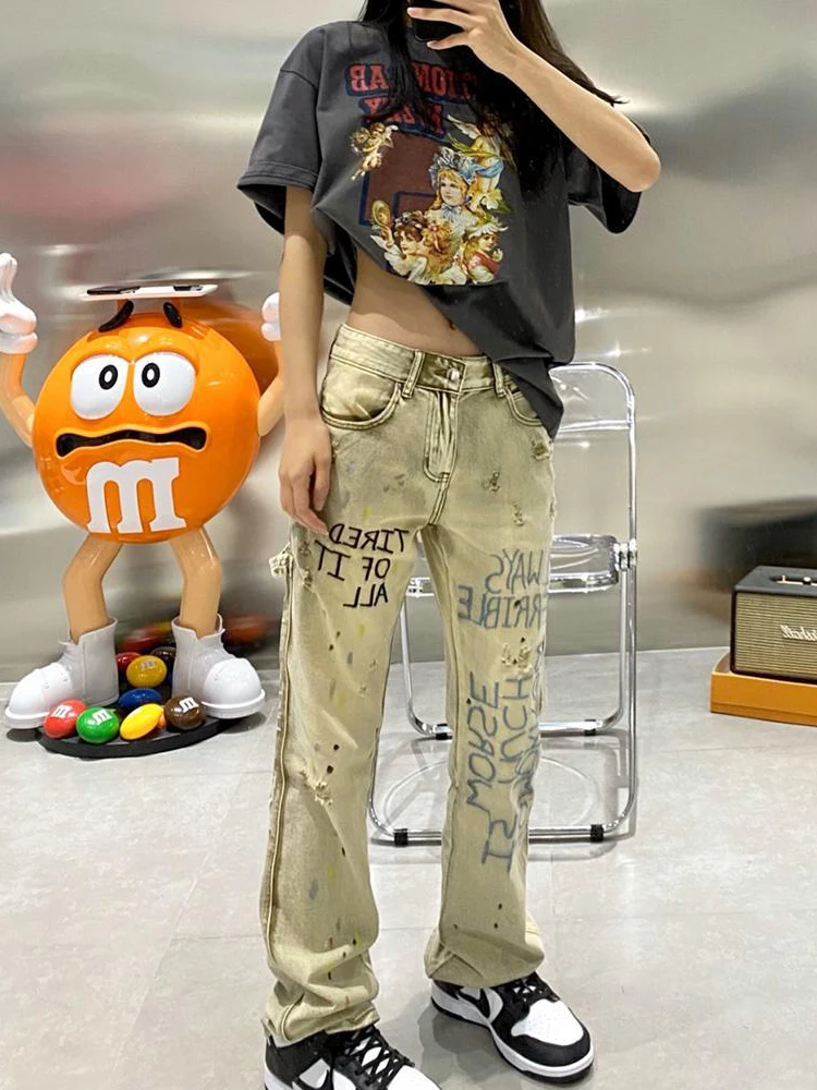 Summer Women's KhakiJeans High Waist Fashion Embroidery Street Sense Design Straight Pants Baggy Vintage Wide Leg Denim Trouser
Summer Women's KhakiJeans High Waist Fashion Embroidery Street Sense Design Straight Pants Baggy Vintage Wide Leg Denim Trouser
