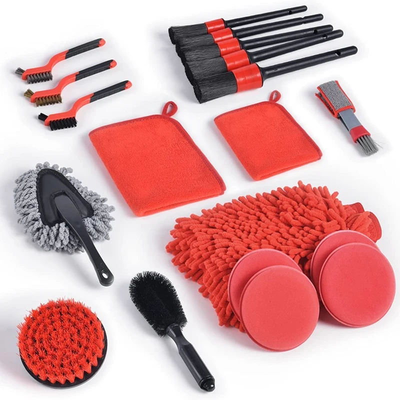 19 Pcs Car Detailing Kit Internal And External Detail Tool Kit Detailing Brush Set Drill Brush Set For Cleaning Wheels
19 Pcs Car Detailing Kit Internal And External Detail Tool Kit Detailing Brush Set Drill Brush Set For Cleaning Wheels
