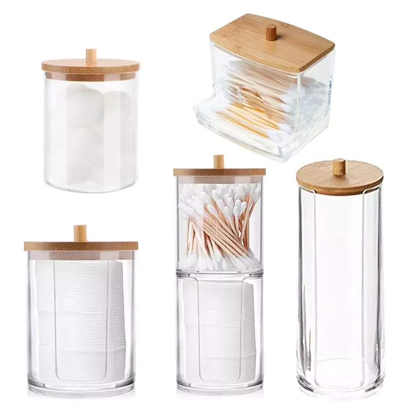 Cotton Swab Storage Bamboo Cover Acrylic Round Container Cotton Puff Storage Box Makeup Remover Box Makeup Storage Organizer
Cotton Swab Storage Bamboo Cover Acrylic Round Container Cotton Puff Storage Box Makeup Remover Box Makeup Storage Organizer