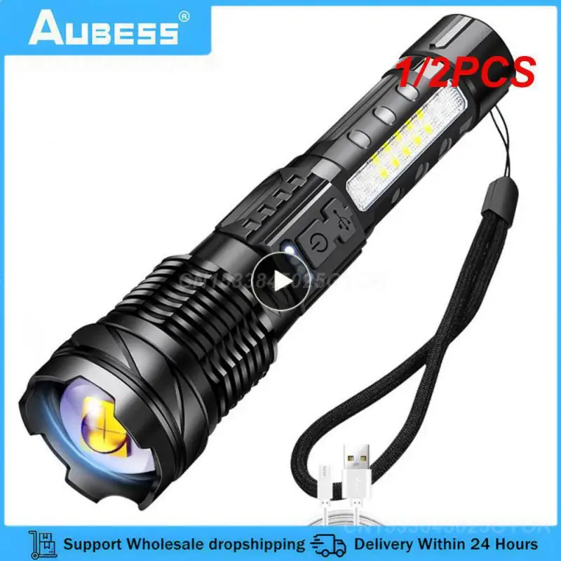 1/2PCS High-power LED Rechargeable Flashlight with 30W Lamp Beads Portable Torch 7 Lighting Modes Zoomable Waterproof Camping
1/2PCS High-power LED Rechargeable Flashlight with 30W Lamp Beads Portable Torch 7 Lighting Modes Zoomable Waterproof Camping