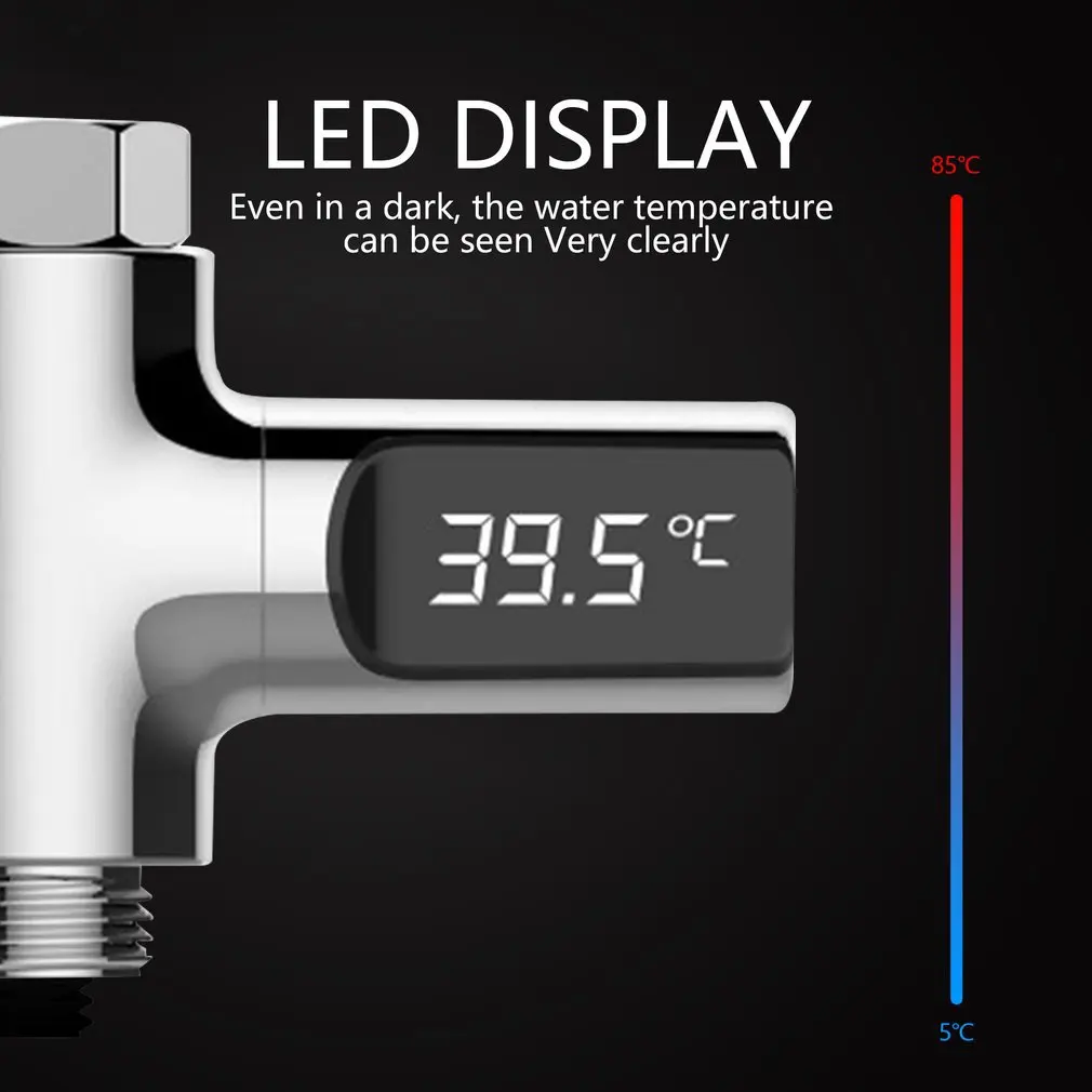 LED Display Celsius Water Temperature Meter Plastic 360 Degrees Rotation Electricity Shower Selfpowered battery-free Thermometer
LED Display Celsius Water Temperature Meter Plastic 360 Degrees Rotation Electricity Shower Selfpowered battery-free Thermometer