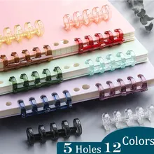10PCS 5-hole loose-leaf Binder ring notebook Spiral Circles Rings buckle clip binding Clips For DIY School supplies Stationery
