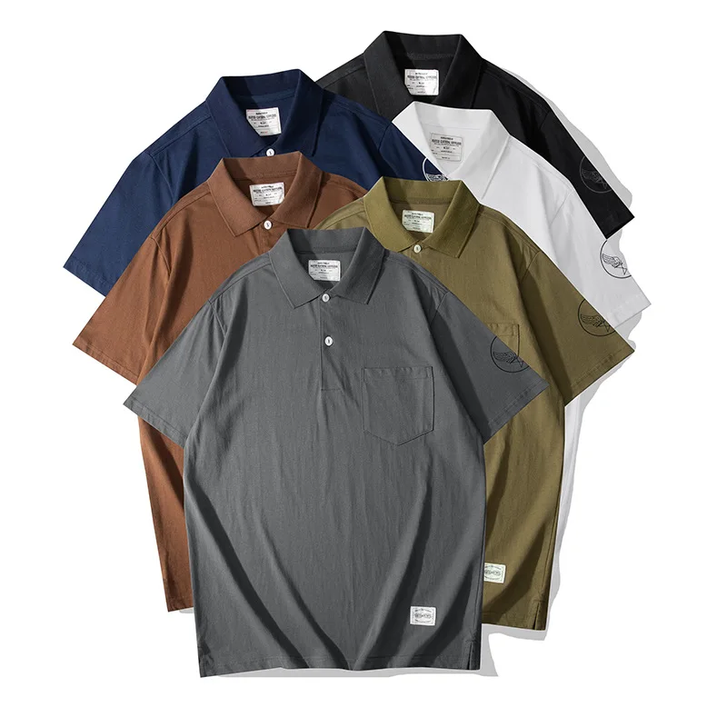 Мужская рубашка-поло с коротким рукавом, коротким рукавом и карманом
Мужская рубашка-поло с коротким рукавом, коротким рукавом и карманом