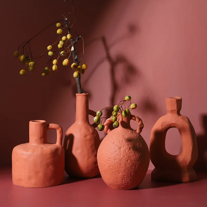 

Простое керамическое украшение ваза в скандинавском стиле абстрактное украшение для гостиной домашнее цветочное украшение