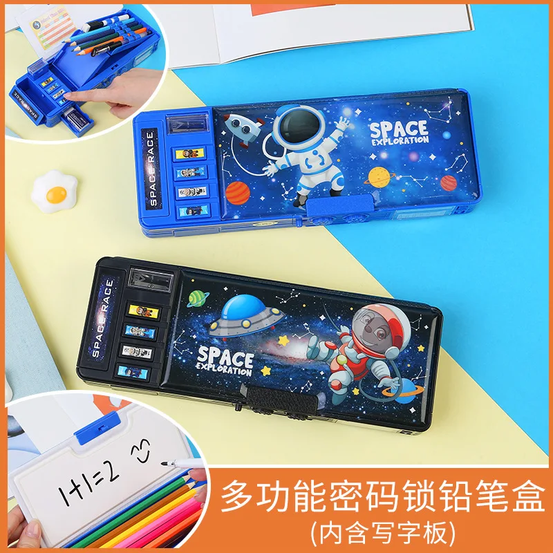 Шкатулка для канцелярских принадлежностей с астронавтом, шкатулка с механизмом и кнопкой, школьный пенал для учеников начальной школы, двусторонняя шкатулка для карандашей, точилка для карандашей
Шкатулка для канцелярских принадлежностей с астронавтом, шкатулка с механизмом и кнопкой, школьный пенал для учеников начальной школы, двусторонняя шкатулка для карандашей, точилка для карандашей