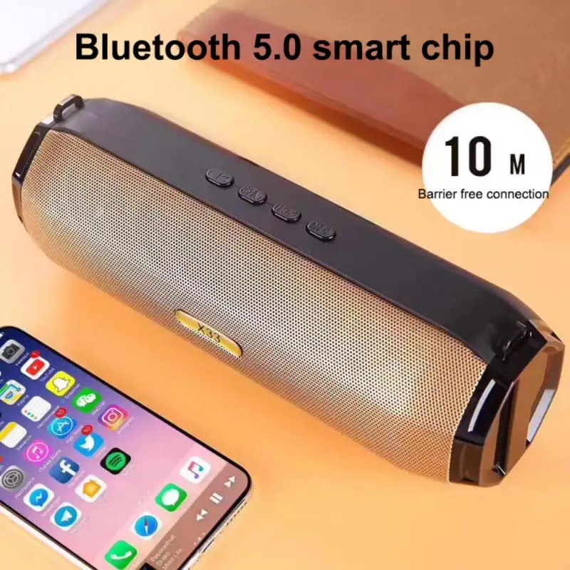 Outdoor Portable Subwoofer With Colored Lights Wireless Card Small Sound Stereo Speaker Music X33 Bluetooth-Compatible Speaker
Outdoor Portable Subwoofer With Colored Lights Wireless Card Small Sound Stereo Speaker Music X33 Bluetooth-Compatible Speaker