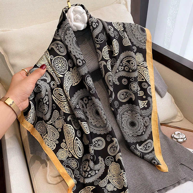 90cm Square Silk Neck Scarf Hijab Pashmina Shawls and Wraps Paisley Neckerchief Bandana Spring Lady Head Scarves
90cm Square Silk Neck Scarf Hijab Pashmina Shawls and Wraps Paisley Neckerchief Bandana Spring Lady Head Scarves