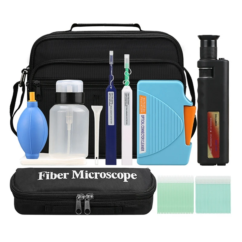 12 PCS Fiber Optic Cleaning Kit Optical Fiber Cleaner Tool With Cleaning Cassette Magnifying Glass For ST LC Connectors
12 PCS Fiber Optic Cleaning Kit Optical Fiber Cleaner Tool With Cleaning Cassette Magnifying Glass For ST LC Connectors