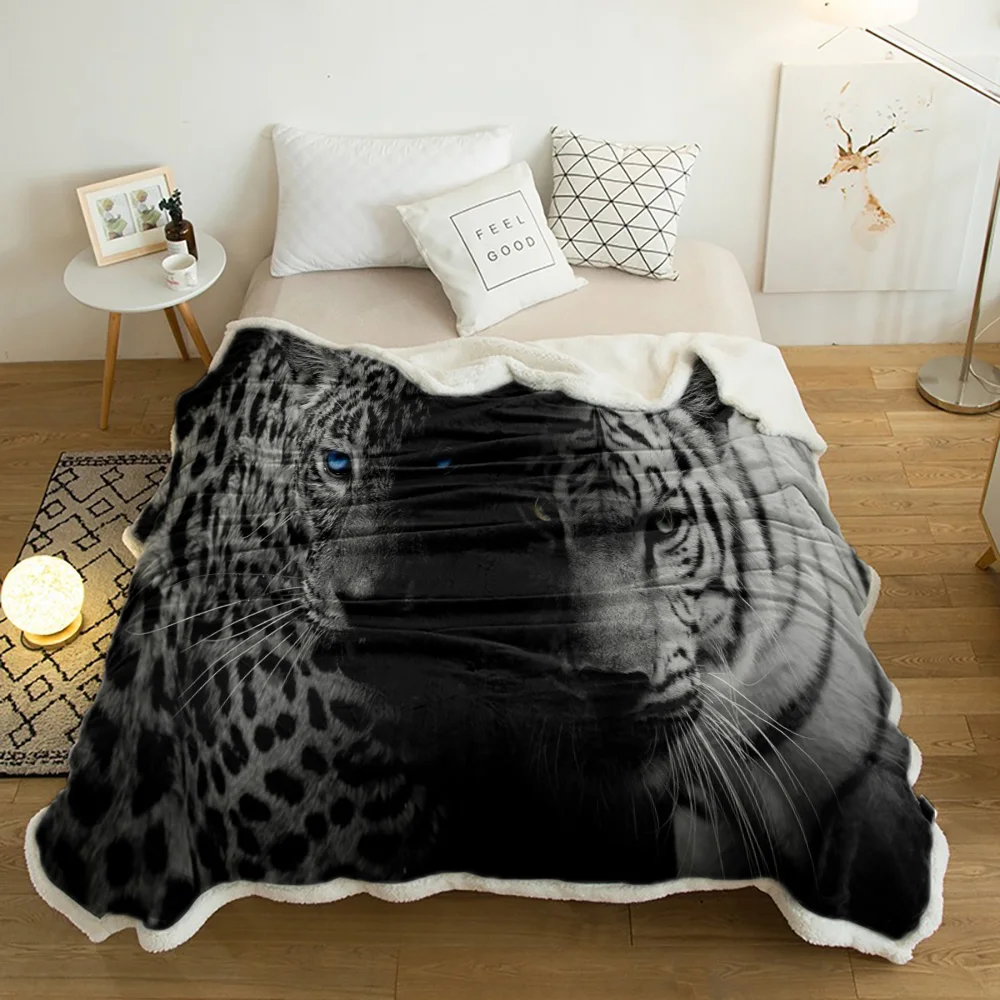 Animal Tiger Panther Black Plush Throw Blanket Sherpa Fleece Bedspread Blankets Sofa Cover Bedding Picnic Wool Soft Blanket
Animal Tiger Panther Black Plush Throw Blanket Sherpa Fleece Bedspread Blankets Sofa Cover Bedding Picnic Wool Soft Blanket