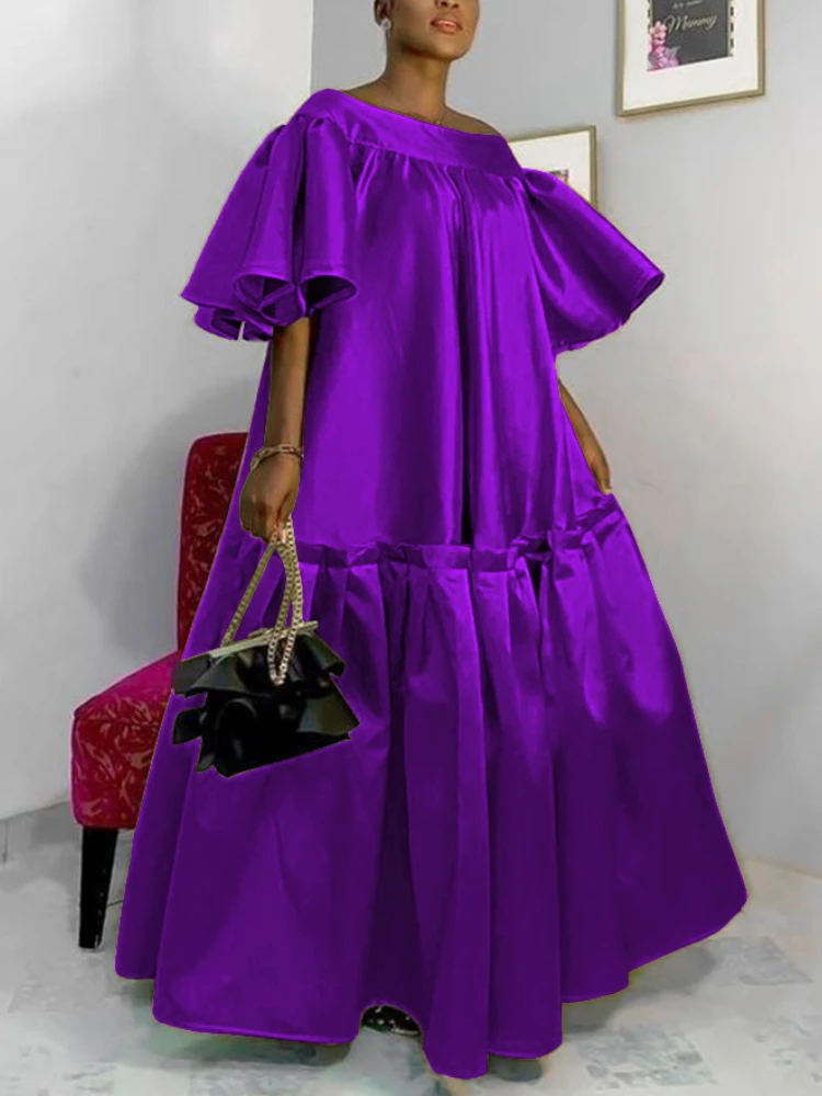 Oversized Maxi Dress for Women Big Size Sparkly Loose Flowy Satin Dress Butterfly Sleeve Cold Shoulder Party Evening Night Gown
Oversized Maxi Dress for Women Big Size Sparkly Loose Flowy Satin Dress Butterfly Sleeve Cold Shoulder Party Evening Night Gown