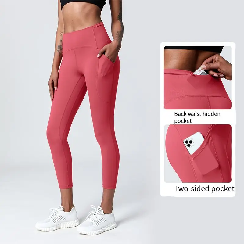 New Glutinous lulu Yoga Pants Women's High Waist Pocket Yoga Nine-minute Pants Double-sided sanding hip-lifting sports tights
New Glutinous lulu Yoga Pants Women's High Waist Pocket Yoga Nine-minute Pants Double-sided sanding hip-lifting sports tights