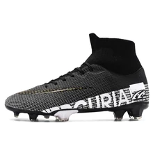 ZHENZU Size 35-45 Men Boys Soccer Shoes Football Boots High Ankle Kids Cleats Training Sport Sneakers Football Shoes