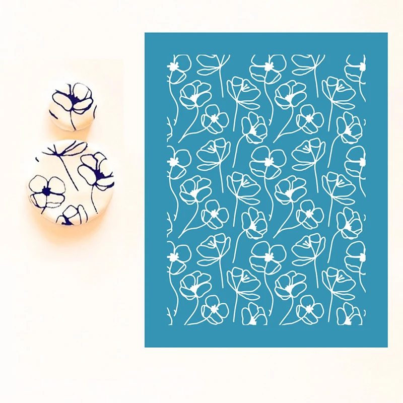 Flower Silk Screen Stencils for Polymer Clay Reusable Silkscreen Print Kit Mesh Transfer DIY Crafts Printing Jewelry
Flower Silk Screen Stencils for Polymer Clay Reusable Silkscreen Print Kit Mesh Transfer DIY Crafts Printing Jewelry