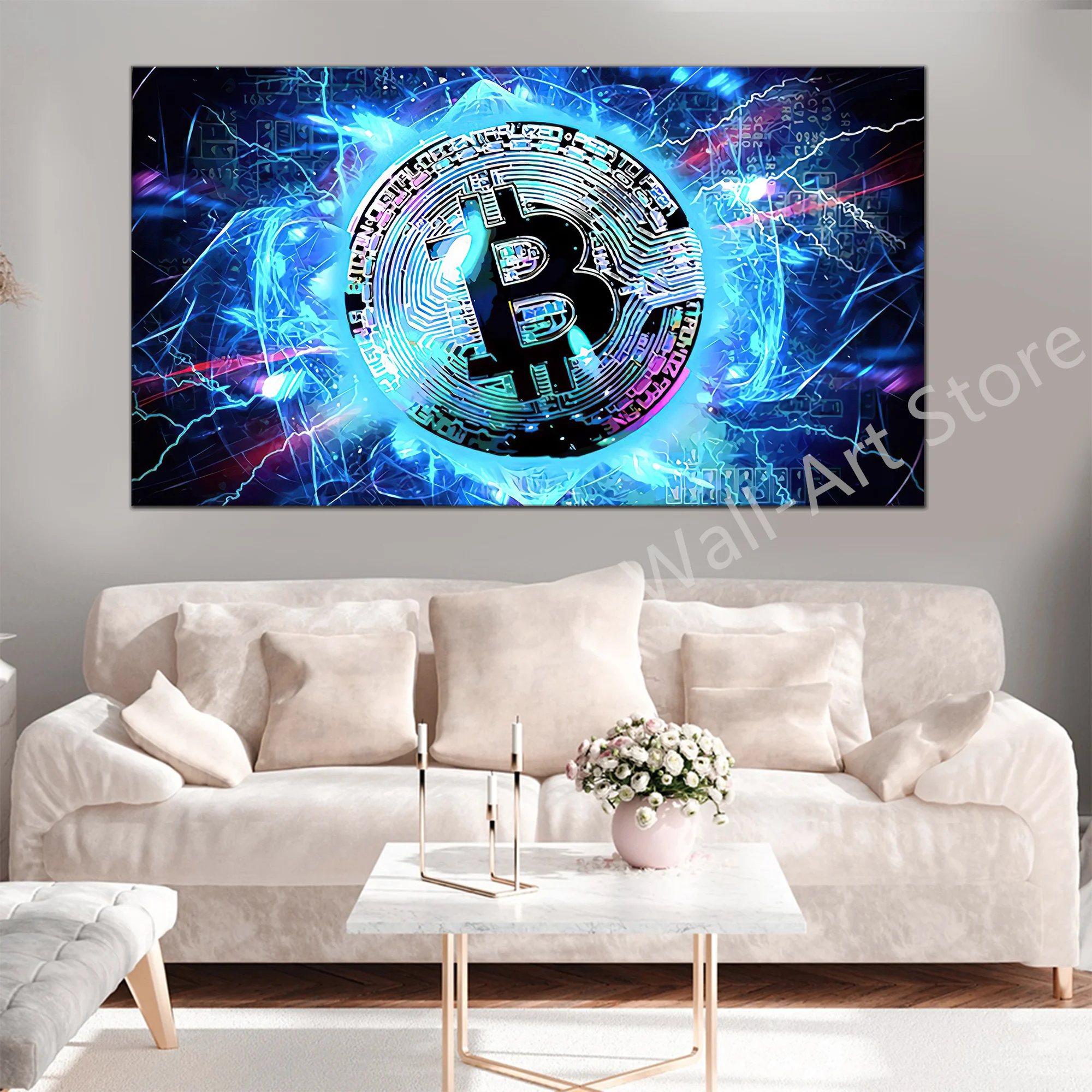 Modern Abstract Art Bitcoin Canvas Painting Wall Art Glowing Neon Sign Fashion Posters and Prints Modular Nordic Home Decoration
Modern Abstract Art Bitcoin Canvas Painting Wall Art Glowing Neon Sign Fashion Posters and Prints Modular Nordic Home Decoration