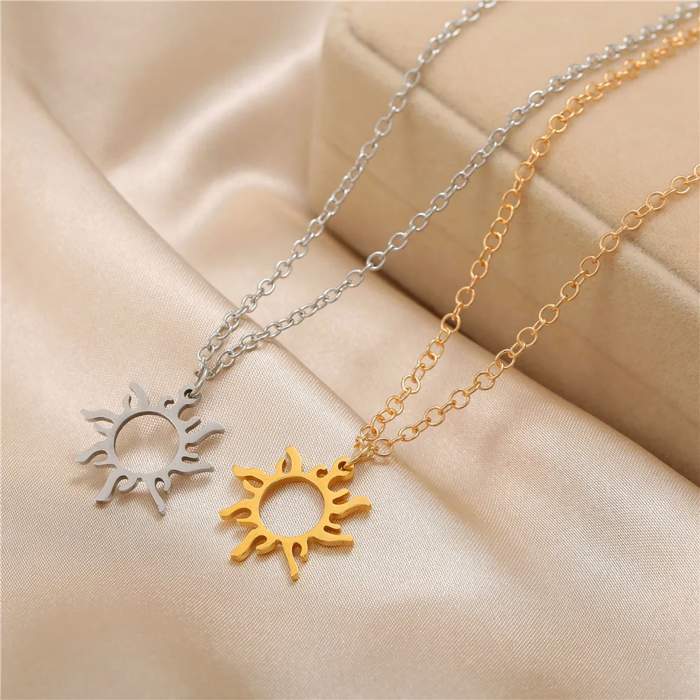 Simple Titanium Steel Sun Pendant Necklace Necklace Female European and American Geometric Stainless Steel Necklace Clavicle Cha
Simple Titanium Steel Sun Pendant Necklace Necklace Female European and American Geometric Stainless Steel Necklace Clavicle Cha