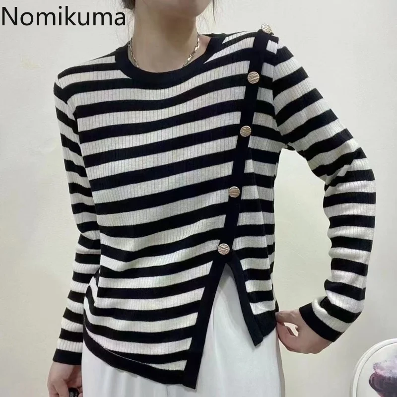 Рубашка Nomikuma Camisetas с длинным рукавом, простой свободный трикотажный топ с асимметричным подолом, весна-осень 
Рубашка Nomikuma Camisetas с длинным рукавом, простой свободный трикотажный топ с асимметричным подолом, весна-осень