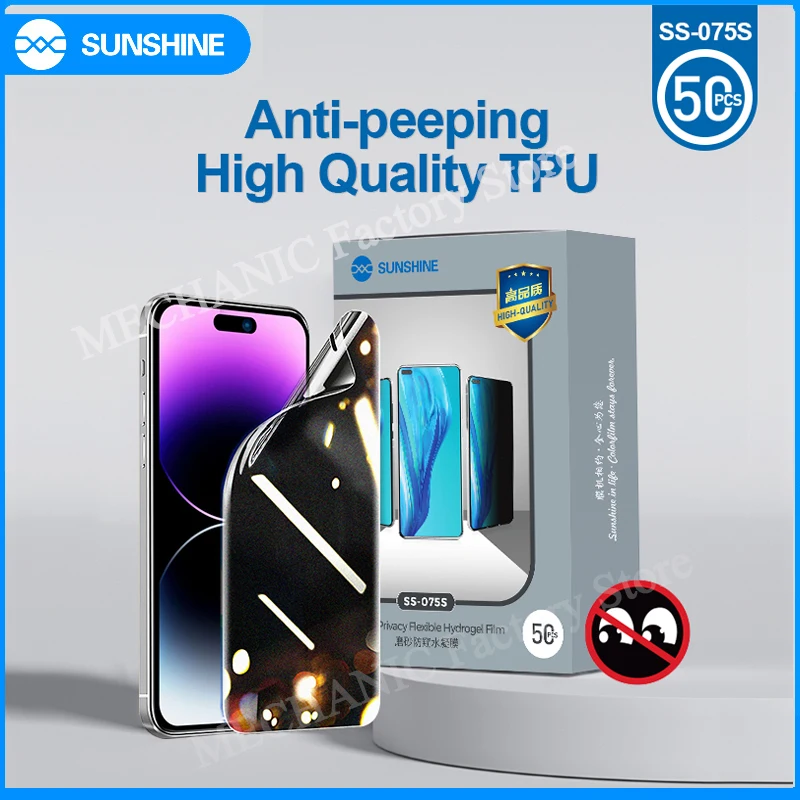 SUNSHINE SS-075S 50 шт. антишпионская пленка для конфиденциальности, черные частные наклейки, Гидрогелевая пленка, защитные пленки для экрана для режущей машины 
SUNSHINE SS-075S 50 шт. антишпионская пленка для конфиденциальности, черные частные наклейки, Гидрогелевая пленка, защитные пленки для экрана для режущей машины