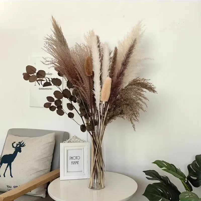 

100cm Natural Pampas Grass Reed Dried Flowers Bouque Gift Artificial Flowers Boho Home Decor Christmas Party Wedding Decoration