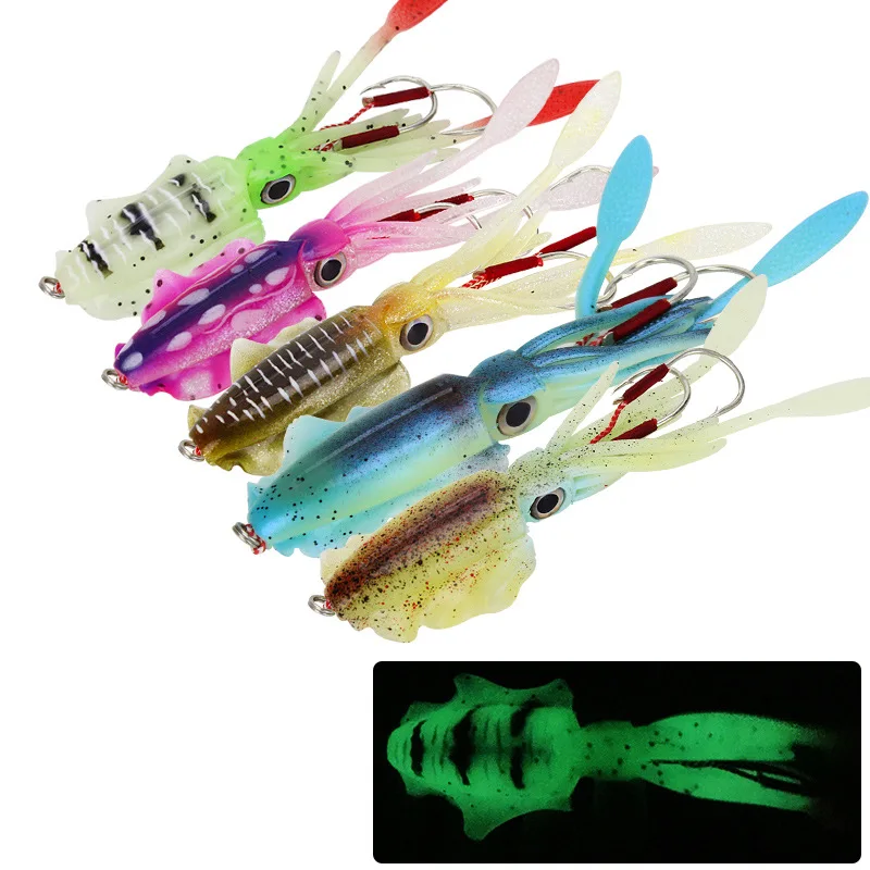 Lead Octopus Bait Swimbait Double Hook Soft Squid Bait 15cm60g Metal Jig Lifelike Skirt Tail Fishing Accessory
Lead Octopus Bait Swimbait Double Hook Soft Squid Bait 15cm60g Metal Jig Lifelike Skirt Tail Fishing Accessory