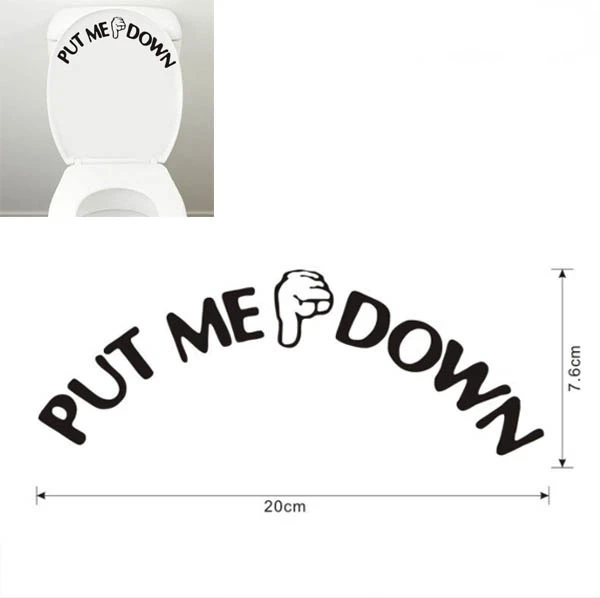 Delysia King Creative English Letters Put Me Down Toilet Stickers Personalized Funny Decorative Toilet Stickers Bathroom
Delysia King Creative English Letters Put Me Down Toilet Stickers Personalized Funny Decorative Toilet Stickers Bathroom