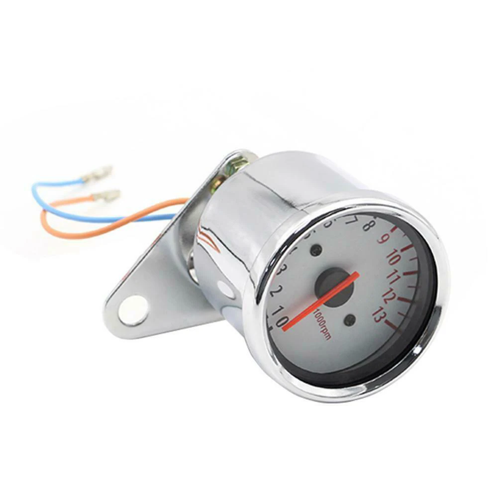 Tachometer Motorcycle Electroplated Shell RPM Gauge Rev Counter White Dial 10mm Mounting Hole For Most Motorcycles
Tachometer Motorcycle Electroplated Shell RPM Gauge Rev Counter White Dial 10mm Mounting Hole For Most Motorcycles