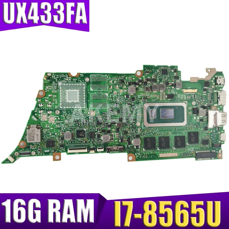 Akemy UX433FA Motherboard For ASUS ZenBook UX433FA UX433FN U4300F Laotop Mainboard I7-8565U CPU 16G RAM 90NB0JR0-R00022
Akemy UX433FA Motherboard For ASUS ZenBook UX433FA UX433FN U4300F Laotop Mainboard I7-8565U CPU 16G RAM 90NB0JR0-R00022