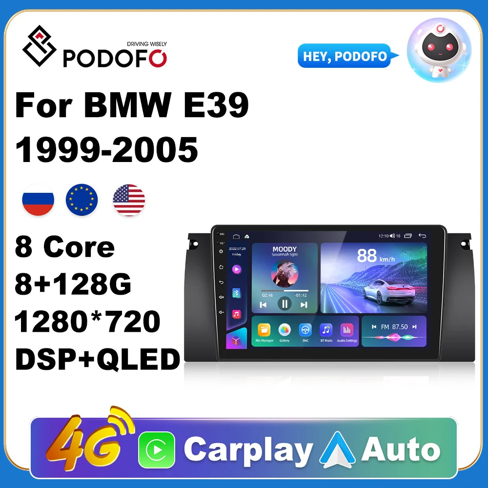 Podofo автомобильный Android CarPlay Радио мультимедийный плеер для BMW E39 1999-2005 2 Din Авторадио Видео AI голосовой GPS Navi 4G WiFi
Podofo автомобильный Android CarPlay Радио мультимедийный плеер для BMW E39 1999-2005 2 Din Авторадио Видео AI голосовой GPS Navi 4G WiFi