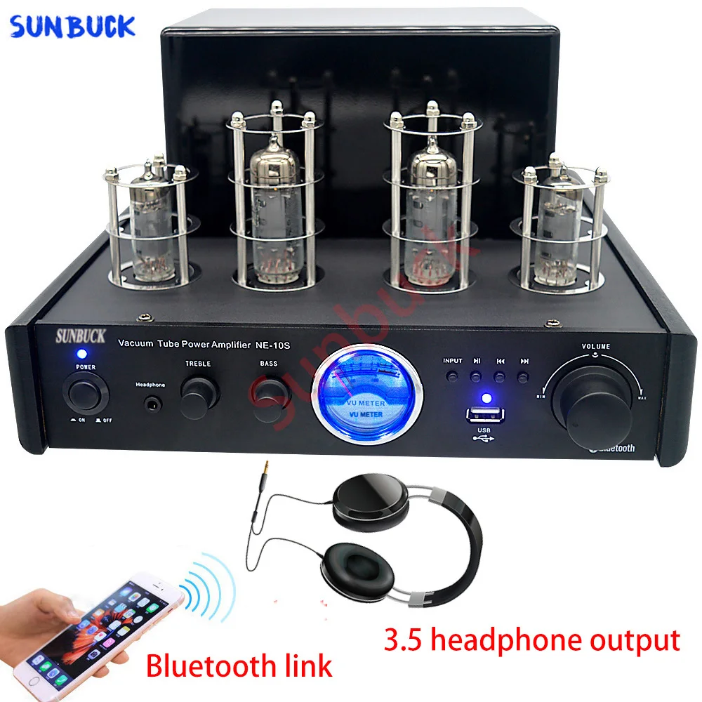 Трубчатый усилитель Sunbuck 6K4 6F1 6P1 6H 1N звука Bluetooth 2 0 каналов 30 Вт Мощный Hi-Fi вакуумный