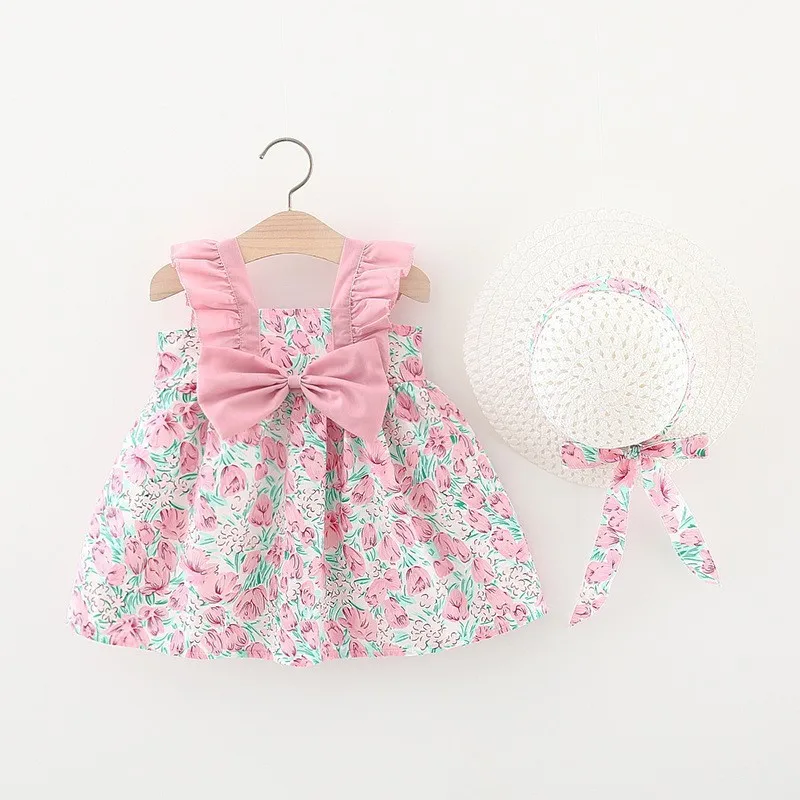 Summer new baby girl color matching small floral bow dress princess skirt children
Summer new baby girl color matching small floral bow dress princess skirt children