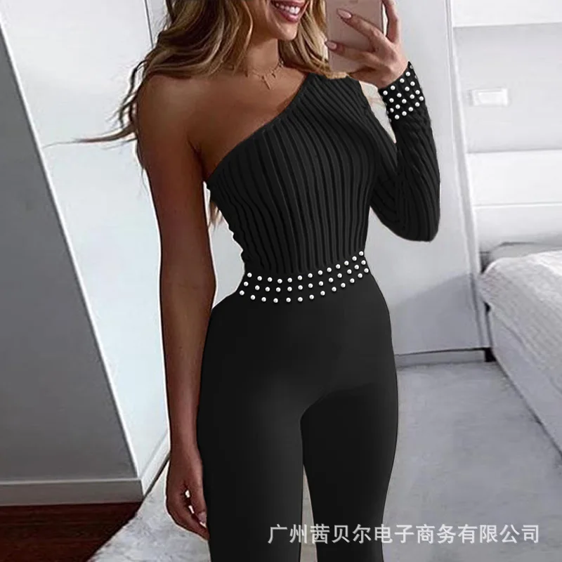 Mandylandy Women Elegant Jumpsuit with Pearl Fashion Y2K Street One Shoulder High Waist Corset Skinny Bodycon Romper Overalls
Mandylandy Women Elegant Jumpsuit with Pearl Fashion Y2K Street One Shoulder High Waist Corset Skinny Bodycon Romper Overalls