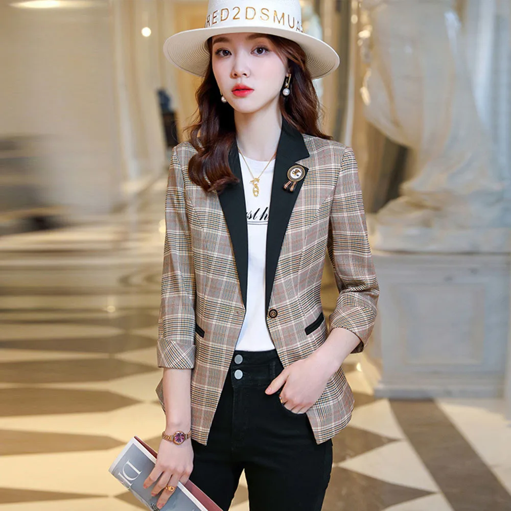 Vintage Plaid Suit Jacket Womens 2022 Autumn New Work Wear Office Ladies Blazers Coat Casual Fashion Suit Tops Business Outwear
Vintage Plaid Suit Jacket Womens 2022 Autumn New Work Wear Office Ladies Blazers Coat Casual Fashion Suit Tops Business Outwear