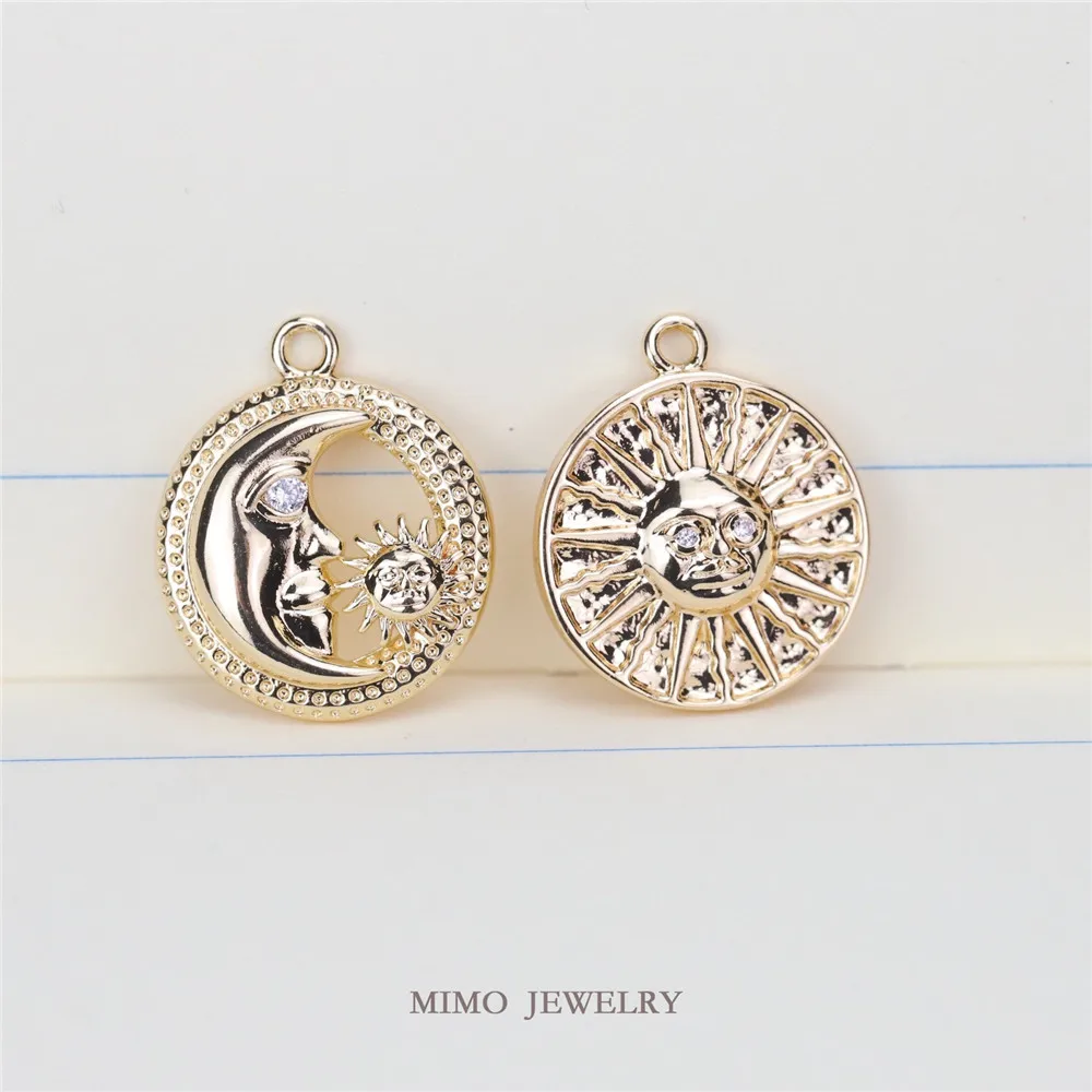 MIMO JEWELRY Copper plated real gold three-dimensional relief totem sun god moon round coin DIY Pendant
MIMO JEWELRY Copper plated real gold three-dimensional relief totem sun god moon round coin DIY Pendant