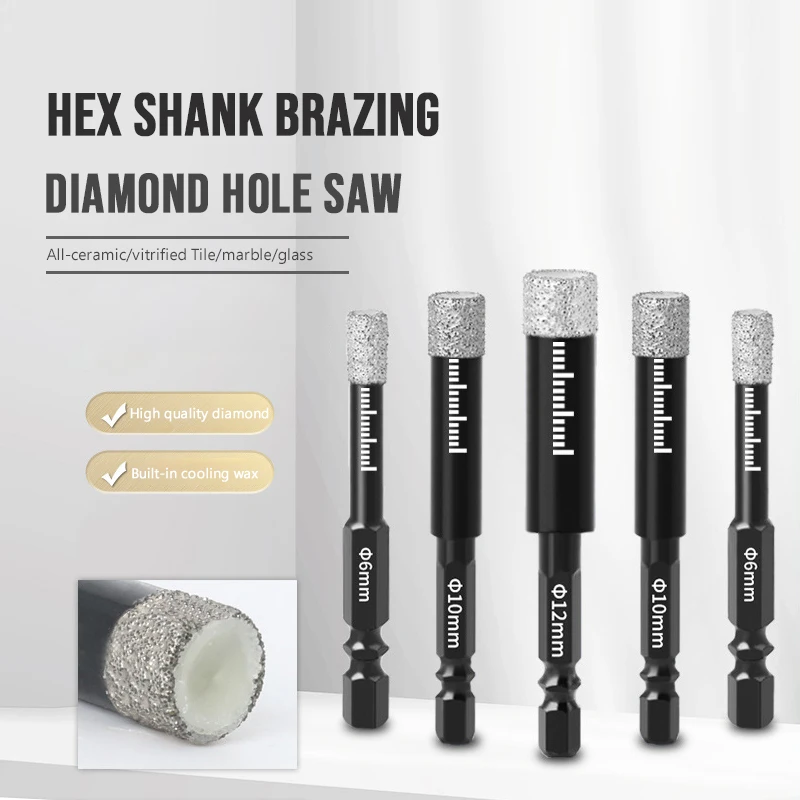 5~16mm Hexagonal Shank Ceramic Tile Drill Bit for Marble Granite Ceramic Glass Tile Stone Hole Open Power Tool Accessories
5~16mm Hexagonal Shank Ceramic Tile Drill Bit for Marble Granite Ceramic Glass Tile Stone Hole Open Power Tool Accessories