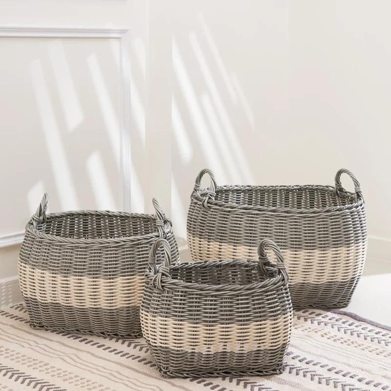 BOUSSAC 3-piece Assorted Stackable Oval Resin Storage and Laundry Basket Set with Handles Clean Neat
BOUSSAC 3-piece Assorted Stackable Oval Resin Storage and Laundry Basket Set with Handles Clean Neat