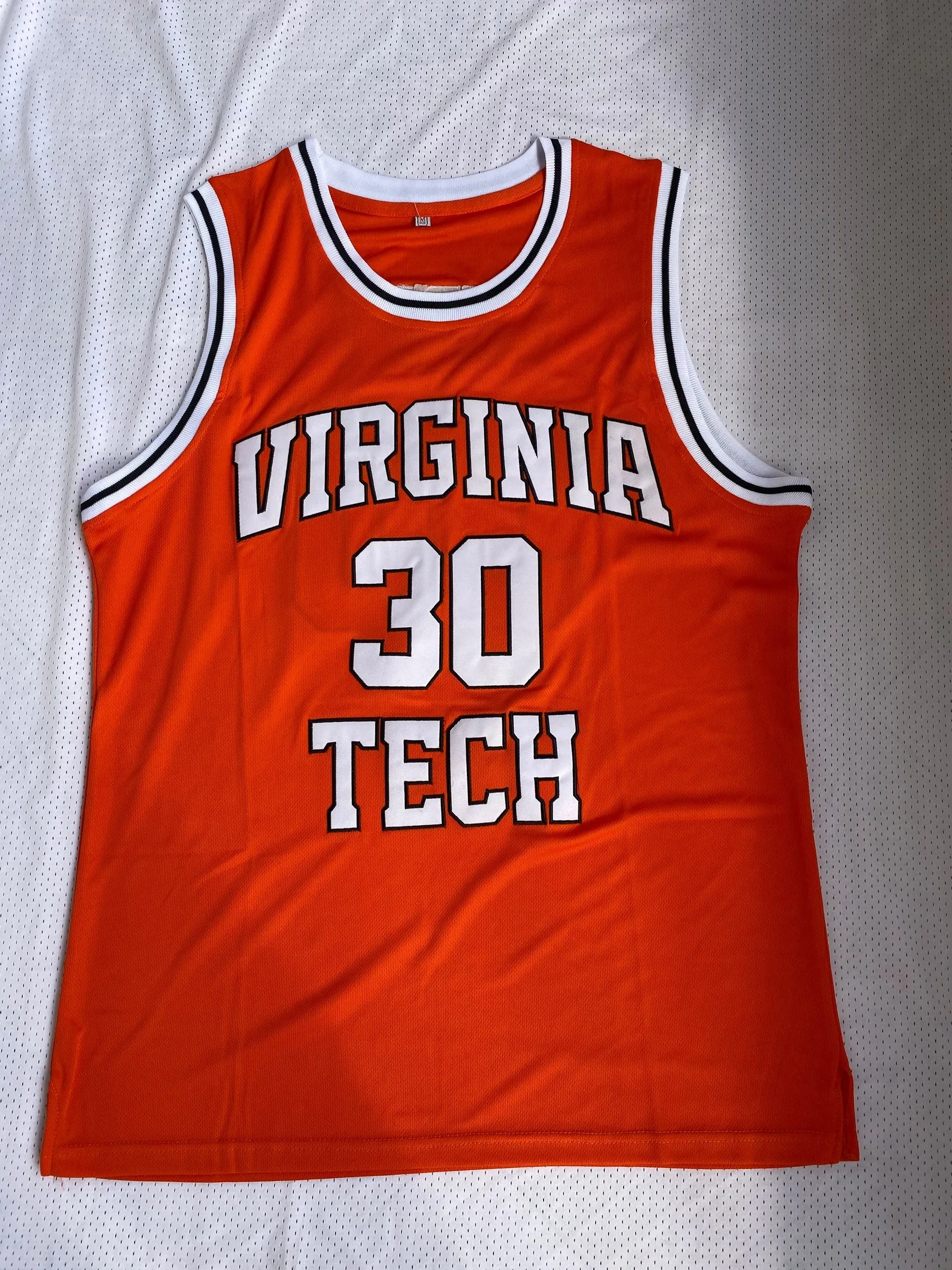 

#30 Dell Curry Virginia Tech University Hokies College Basketball Jerseys Orange