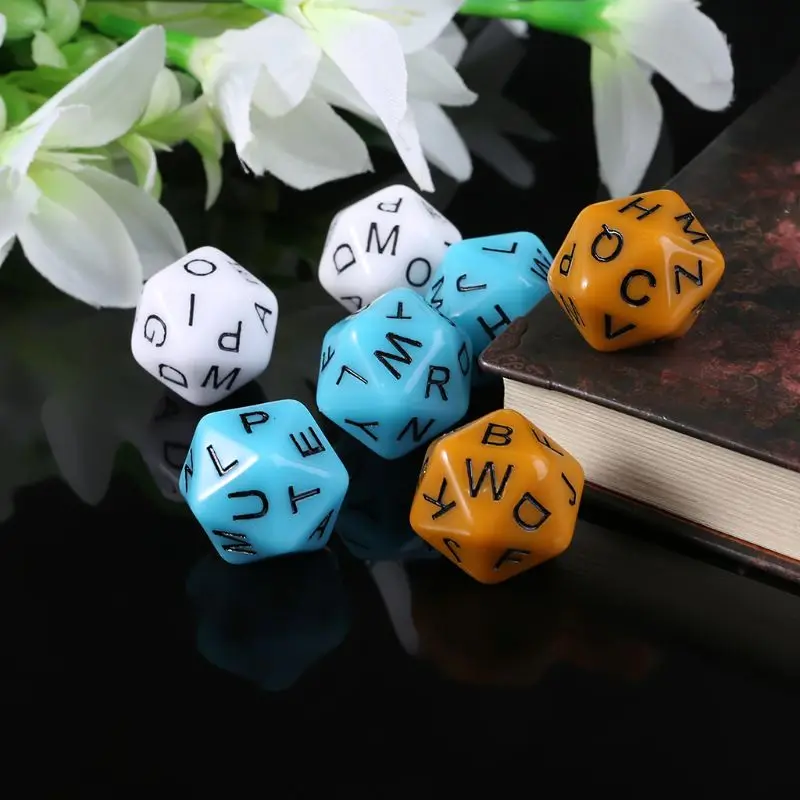 7 шт./компл. 20-сторонние D20 буквы английского алфавита, циферблаты, бриллианты для детей, обучающие игрушки
7 шт./компл. 20-сторонние D20 буквы английского алфавита, циферблаты, бриллианты для детей, обучающие игрушки