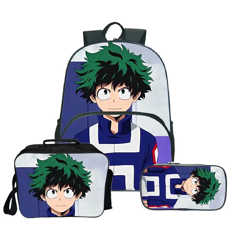 3 шт. рюкзаки, японский рюкзак Аниме Boku No Hero Академия для подростков Izuku Midoriya, школьный рюкзак My Hero академия, сумка для обеда
3 шт. рюкзаки, японский рюкзак Аниме Boku No Hero Академия для подростков Izuku Midoriya, школьный рюкзак My Hero академия, сумка для обеда