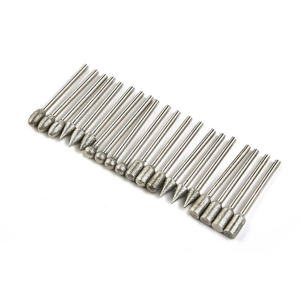 20Pcs Diamond Grinding Burr Drill Bits 3mm Shank Grinding Head Diamond Burr Set For Grinding Engraving Cutting Lines Rotary Tool
20Pcs Diamond Grinding Burr Drill Bits 3mm Shank Grinding Head Diamond Burr Set For Grinding Engraving Cutting Lines Rotary Tool